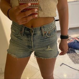 Levi’s Medium wash jean shorts